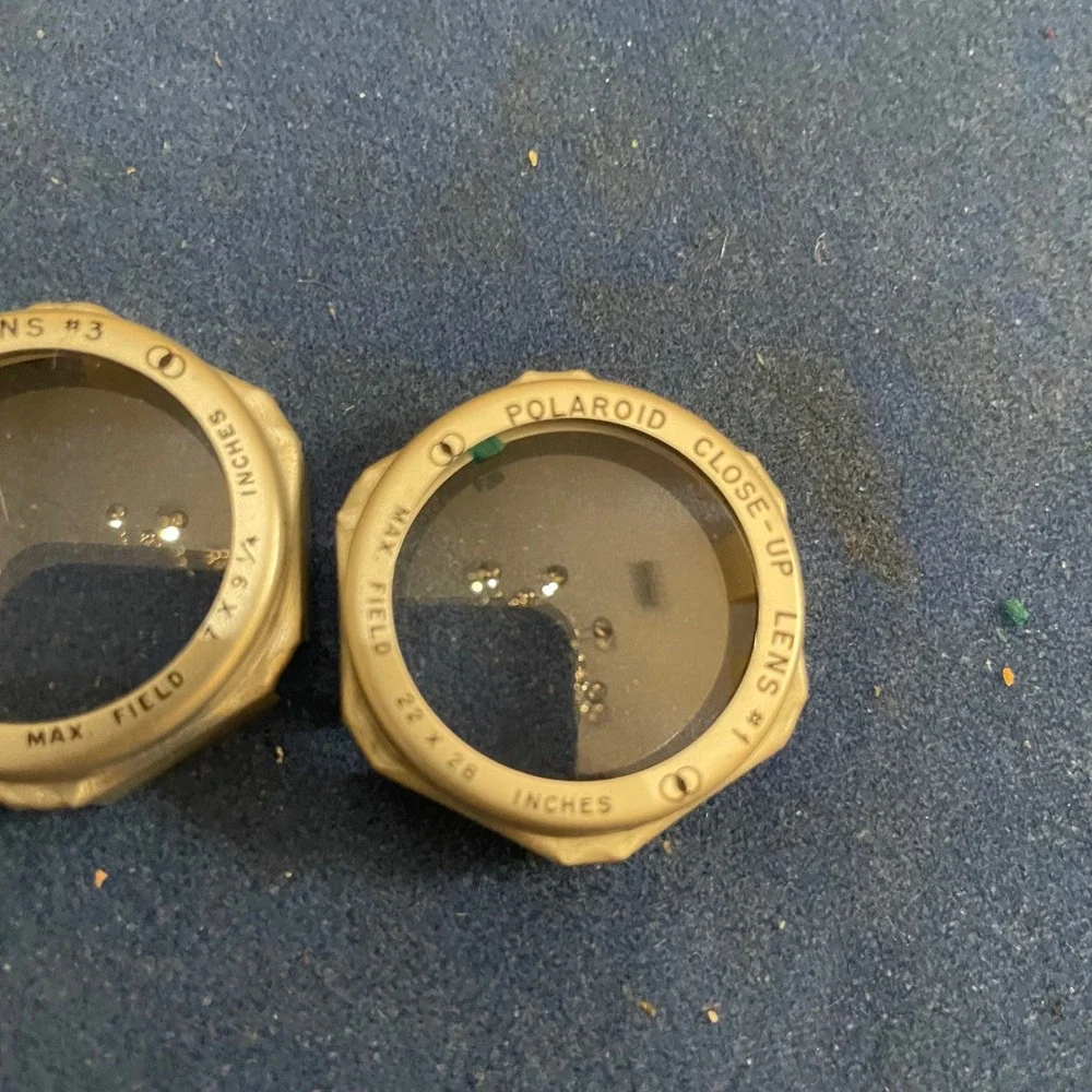 Polaroid Close-Up Lens Set #1 #2 #3 with Vintage Brown Leather Case